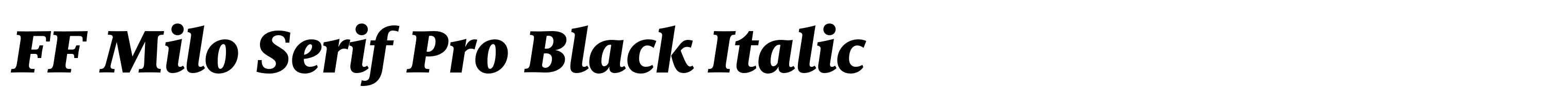 FF Milo Serif Pro Black Italic